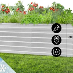 Blumfeldt High Grow Straight Kweekbak - Kweektafel - Moestuinbak 180 X 90 Cm - Werkhoogte 60 Cm - Inhoud 970 L - Staal - Zilver -Aanbiedingen Bloeiruimte Winkel 1200x946 1