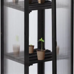 Relaxdays Kweekkas Balkon - Hout - 3 Etages - Balkonkas - Hobbykas - Plantenkas - Broeikas