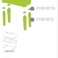Moestuinbak Kweektafel Respana Planter High Set 77x39x82cm ANTRACIET Prosperplast -Aanbiedingen Bloeiruimte Winkel 557x1200