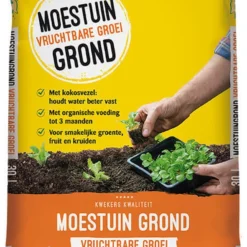 ECOstyle Moestuin Grond Groente Fruit & Kruiden Turfvrije Potgrond - Organische Voeding Voor 3 Maanden - Kokosvezel - 30 L