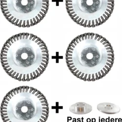 Universele Onkruidborstel Per 5 - 15CM - Max. Toerental 10.000 P/m - Onkruid Verwijderen - Onkruidverwijderaar - Tuingereedschap - Onkruidborstel Bosmaaier - Opzetstuk - SET