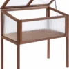 Outsunny Verhoogd Frame Van Hout Koude Kas Kruidenbed Voor Tuin Balkon Bruin Hout Pc-plaat 845-472