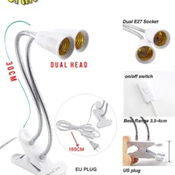 Ortho® - WW 200 LED Warm Wit Groeilamp - Bloeilamp - Kweeklamp - Grow Light - Groei Lamp (met 2 Upgraded 200 LED Warm Wit Lampen) - 2 Flexibele Lamphouders - Spotje Met Klem - 2x -Aanbiedingen Bloeiruimte Winkel 970x1200