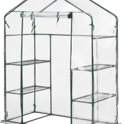 Tuinkas Hoorn Met 4 Planken 140x73x195 Cm Transparant