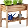 Relaxdays Moestuinbak Gevlamd Hout - Kruidentuin - Moestuintafel - Kweektafel Op Poten